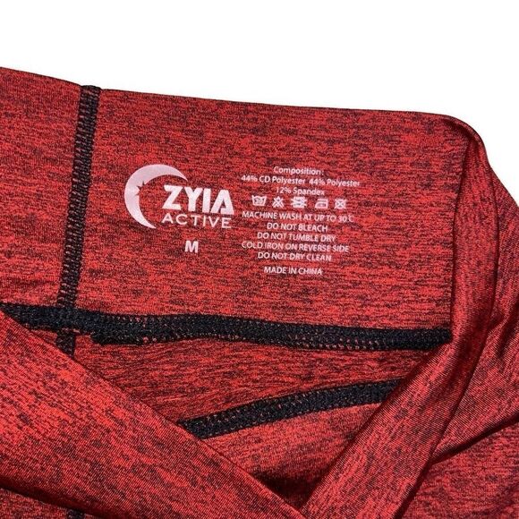 ZYIA Heather Red Black Soft & Plush 7/8 Leggings Mid-Rise sz M Medium Athleisure - Picture 3 of 6
